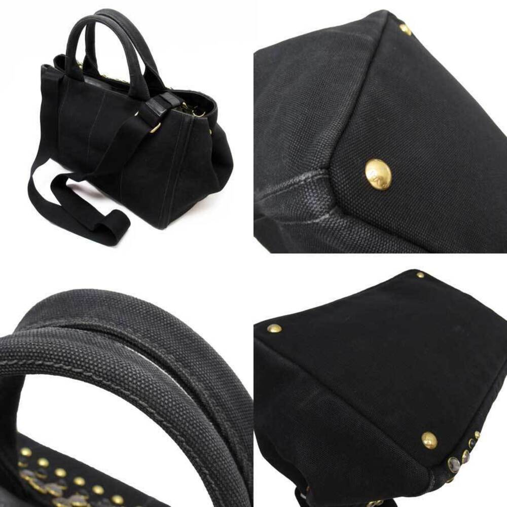 Prada Canapa handbag crossbody shoulder bag clear canvas rhinestones favorite - Picture 2 of 3